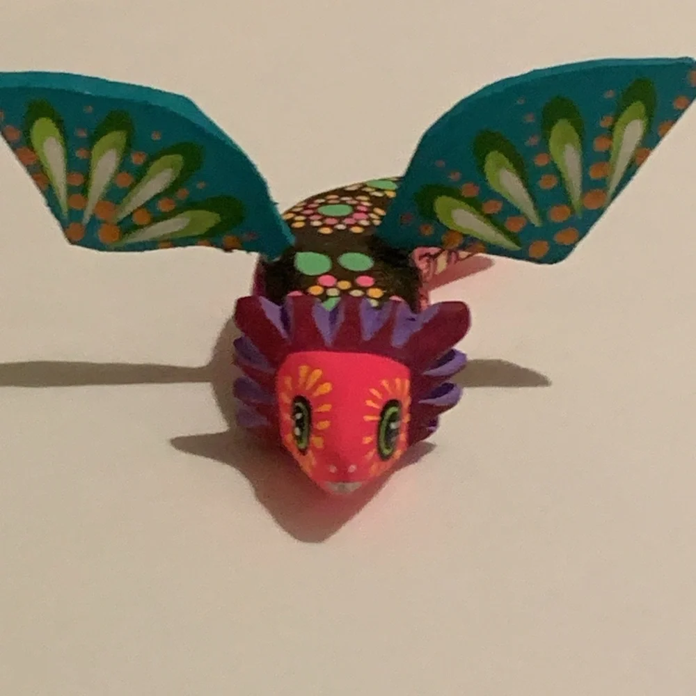 Colorful Bird Oaxaca Figurine , hand made, one of a kind. Unique, arty!